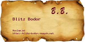 Blitz Bodor névjegykártya